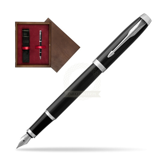Parker IM Black CT Penna Stilografica in single wooden box Wenge Single Maroon