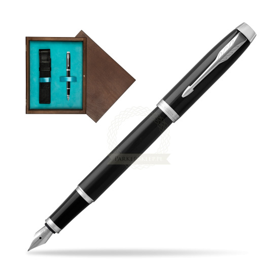 Parker IM Black CT Penna Stilografica in single wooden box Wenge Single Turquoise 