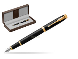 Parker IM Black GT Fountain Pen in the brown leather box