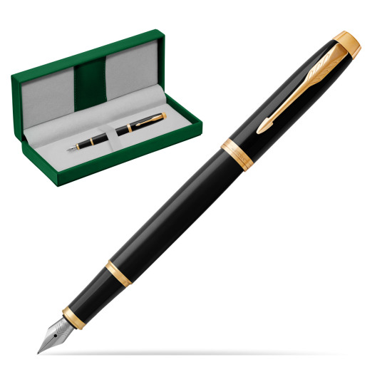 Parker IM Black GT Fountain Pen in the green leather box