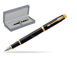 Parker IM Black GT Fountain Pen in suede box grey
