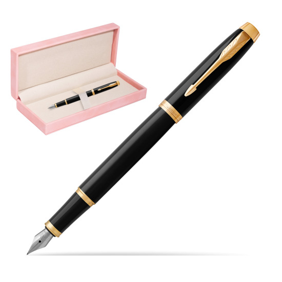 Parker IM Black GT Fountain Pen in suede box pink