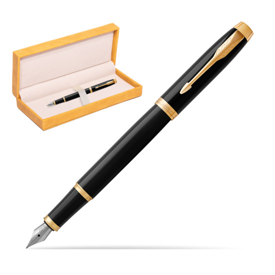 Parker IM Black GT Fountain Pen in suede box yellow