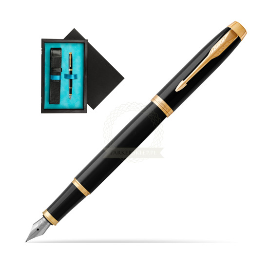 Parker IM Black GT Fountain Pen in single wooden box Black Single Turquoise