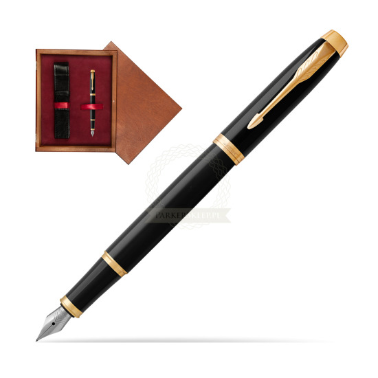 Parker IM Black GT Fountain Pen in single wooden box Mahogany Single Maroon
