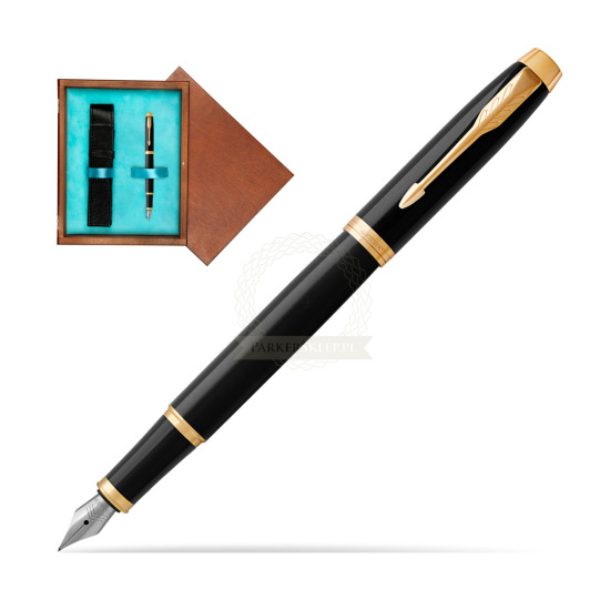 Parker IM Black GT Fountain Pen in single wooden box Mahogany Single Turquoise 