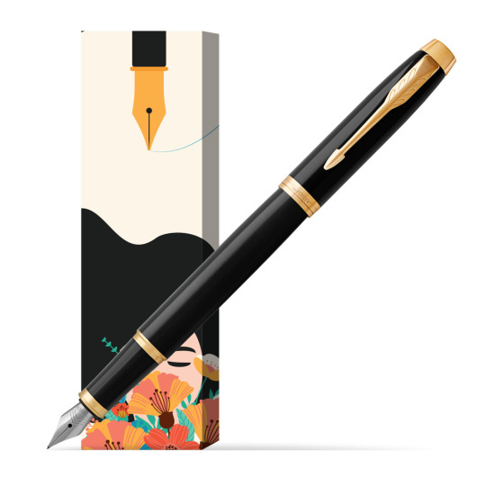 Parker IM Black GT Fountain Pen in cover Poppy