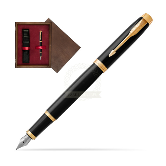 Parker IM Black GT Fountain Pen in single wooden box Wenge Single Maroon