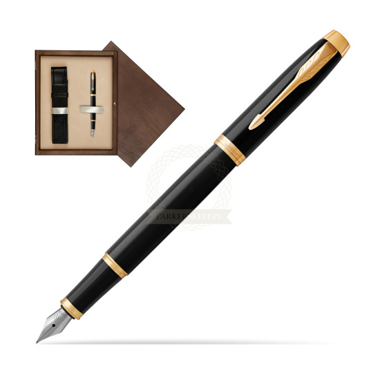 Parker IM Black GT Fountain Pen in single wooden box Wenge Single Ecru