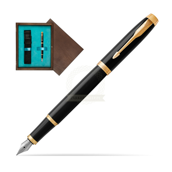 Parker IM Black GT Fountain Pen in single wooden box Wenge Single Turquoise 
