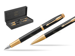Parker Fountain + Ballpoint Pen Gift Set IM Premium Black GT in original Parker Prestige box