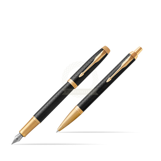 Parker Fountain + Ballpoint Pen Gift Set IM Premium Black GT