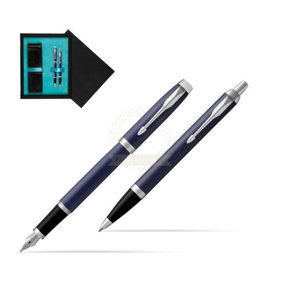Parker IM BLUE CT Fountain Pen Fountain Pen + Ballpoint Pen in a Gift Box in double wooden box Black Double Turquoise