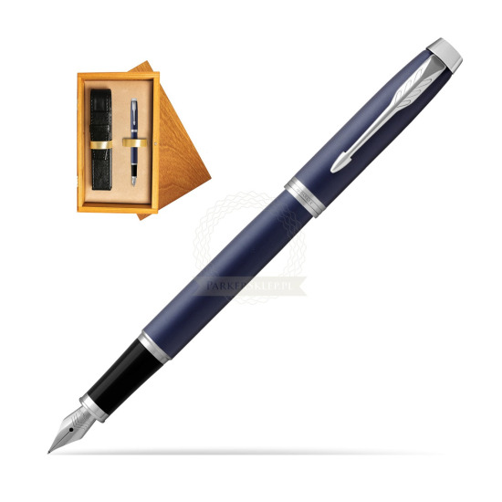 Parker IM BLUE CT Penna Stilografica in single wooden box Honey Single Ecru