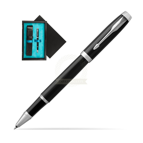 Parker IM Black CT Penna Rollerball in single wooden box Black Single Turquoise