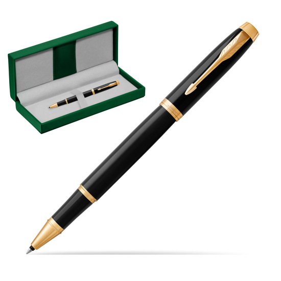 Parker IM Black GT Rollerball Pen in the green leather box