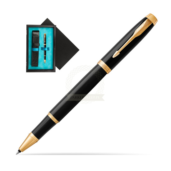 Parker IM Black GT Rollerball Pen in single wooden box Black Single Turquoise