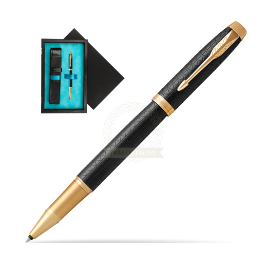 Parker IM Premium Black GT Rollerball Pen in single wooden box Black Single Turquoise