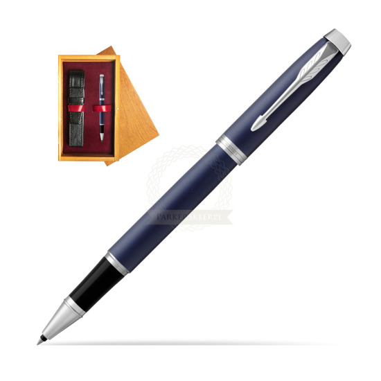 Parker IM BLUE CT Rollerball Pen in single wooden box Honey Single Maroon