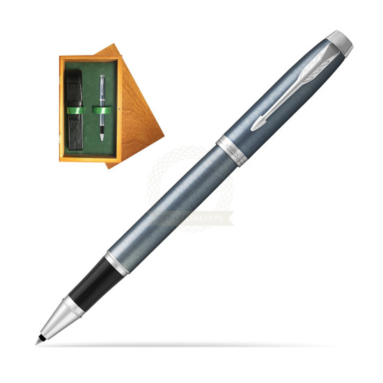 Parker IM Light Blue Grey CT Rollerball Pen in single wooden box Honey Single Green