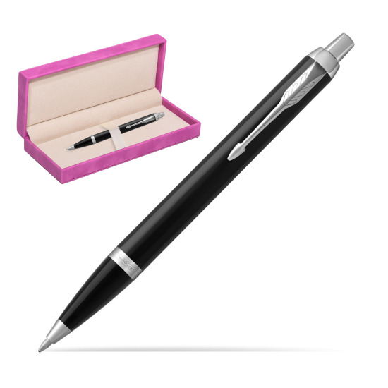 Parker IM Black CT Penna a Sfera in suede box fuchsia