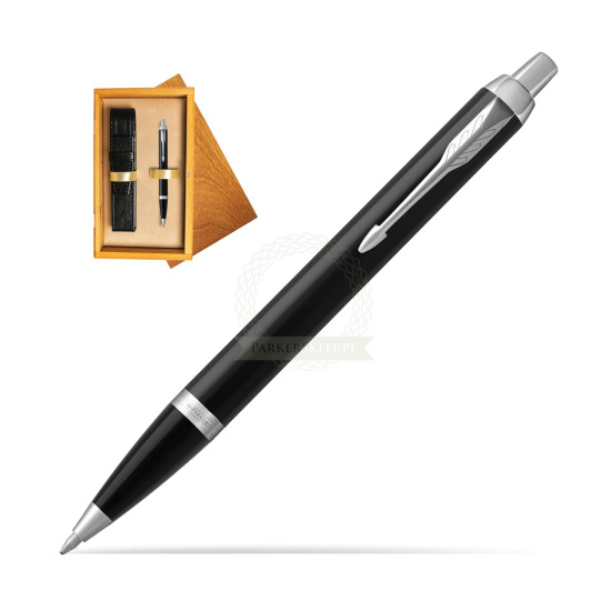 Parker IM Black CT Penna a Sfera in single wooden box Honey Single Ecru