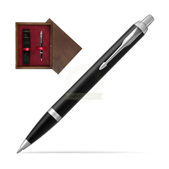 Parker IM Black CT Penna a Sfera in single wooden box Wenge Single Maroon