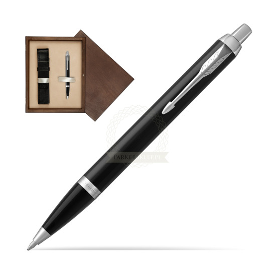 Parker IM Black CT Penna a Sfera in single wooden box Wenge Single Ecru