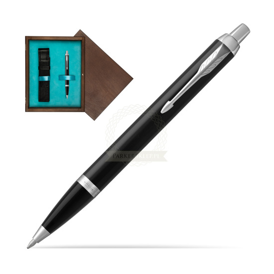 Parker IM Black CT Penna a Sfera in single wooden box Wenge Single Turquoise 