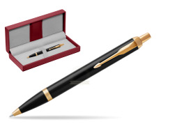 Parker IM Black GT Ballpoint Pen in the red leather box