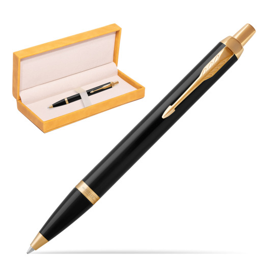 Parker IM Black GT Ballpoint Pen in suede box yellow