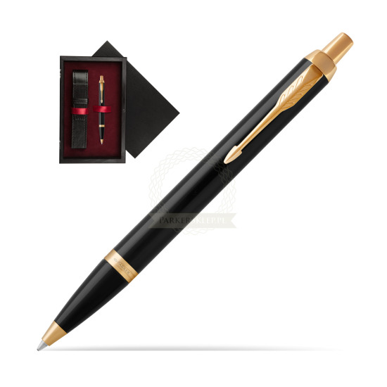 Parker IM Black GT Ballpoint Pen in single wooden box Black Single Maroon