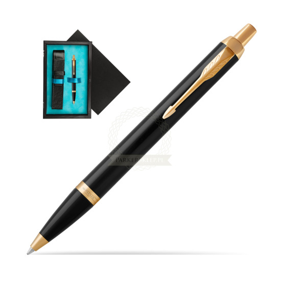 Parker IM Black GT Ballpoint Pen in single wooden box Black Single Turquoise