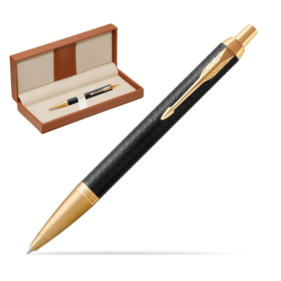 Parker IM Premium Black GT Ballpoint Pen  in classic box brown