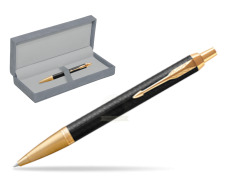 Parker IM Premium Black GT Ballpoint Pen in suede box grey
