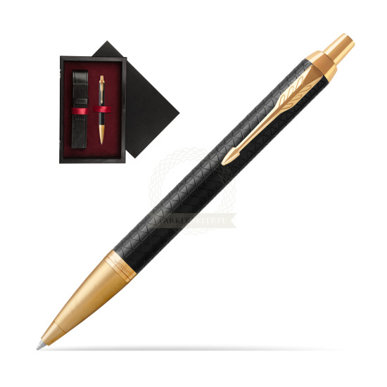 Parker IM Premium Black GT Ballpoint Pen in single wooden box Black Single Maroon