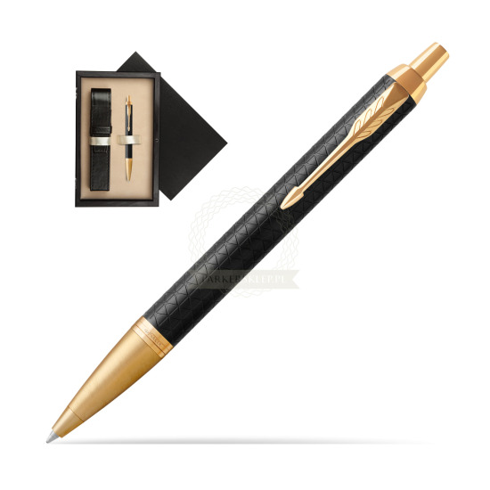 Parker IM Premium Black GT Ballpoint Pen in single wooden box Wenge Single Ecru