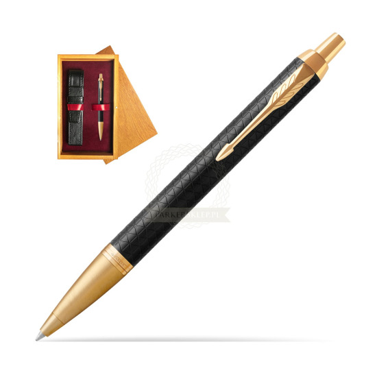 Parker IM Premium Black GT Ballpoint Pen in single wooden box Honey Single Maroon