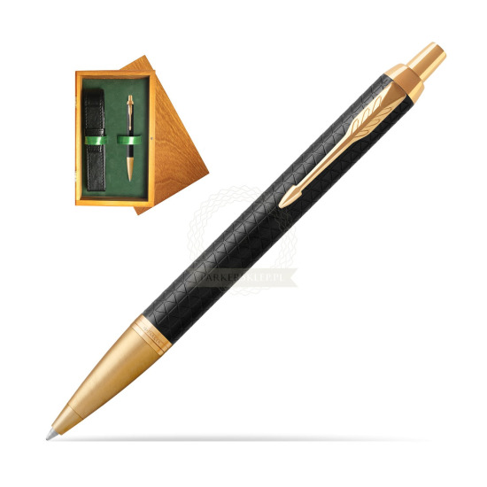 Parker IM Premium Black GT Ballpoint Pen in single wooden box Honey Single Green