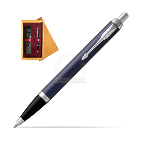 Parker IM BLUE CT Ballpoint Pen in single wooden box Honey Single Maroon
