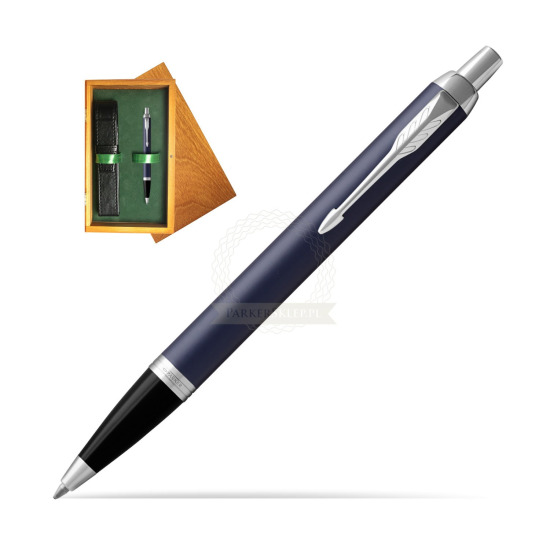 Parker IM BLUE CT Ballpoint Pen in single wooden box Honey Single Green