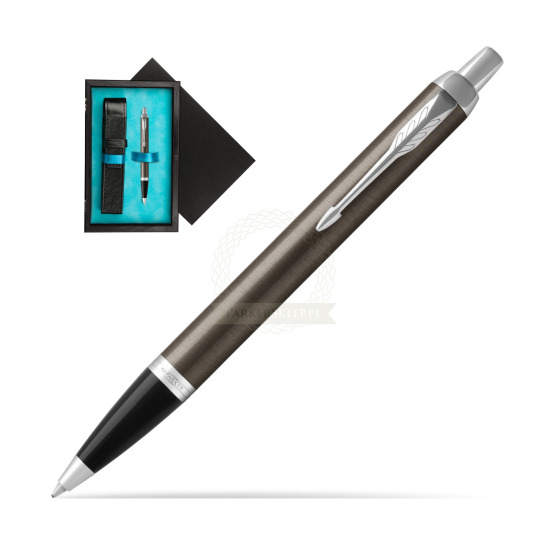 Parker IM Dark Espresso Lacquer CT Ballpoint Pen in single wooden box Black Single Turquoise