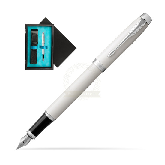 Parker IM White CT Penna Stilografica in single wooden box Black Single Turquoise