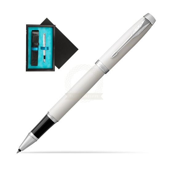 Parker IM White CT Rollerball Pen in single wooden box Black Single Turquoise
