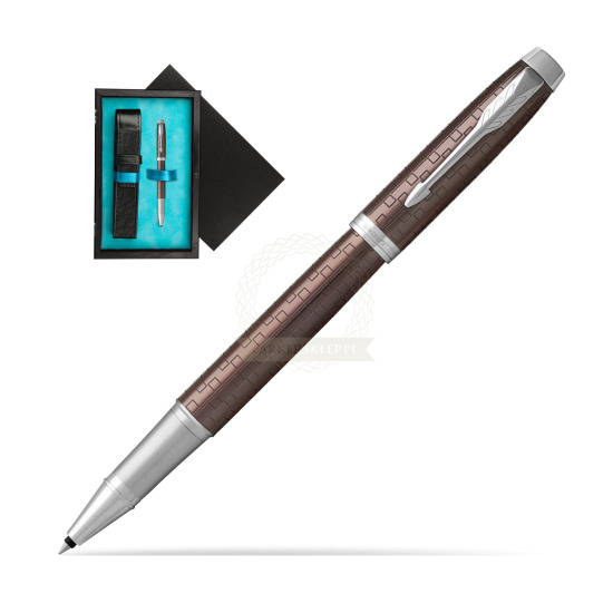 Parker IM Premium Brown CT Rollerball Pen in single wooden box Black Single Turquoise
