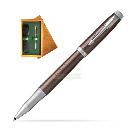 Parker IM Premium Brown CT Rollerball Pen in single wooden box Honey Single Green