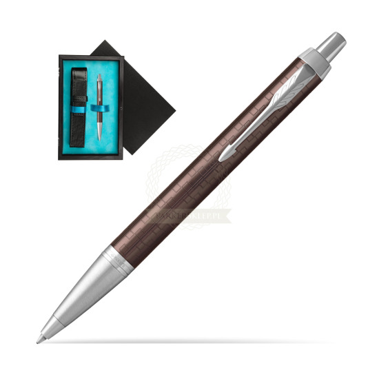 Parker IM Premium Brown CT Ballpoint Pen in single wooden box Black Single Turquoise