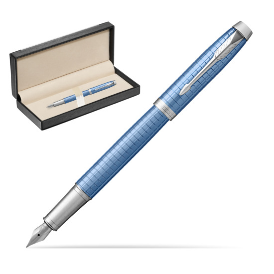 Parker IM Premium Blue CT Fountain Pen in classic box black