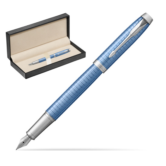 Parker IM Premium Blue CT Fountain Pen in classic box pure black