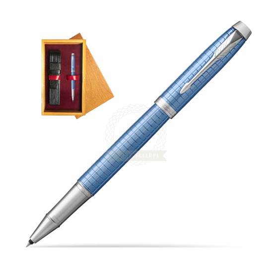 Parker IM Premium Blue CT Rollerball Pen in single wooden box Honey Single Maroon